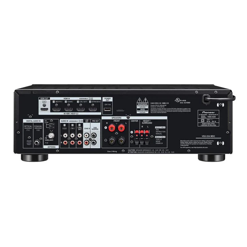 Pioneer VSX-534 - 5.2 Channel AV Receiver with Bluetooth - ProHiFi India