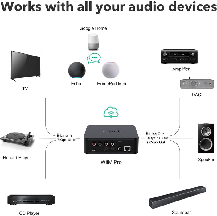 WiiM Pro Music Streamer with a built-in DAC and AirPlay 2 Receiver, Spotify, Alexa and more