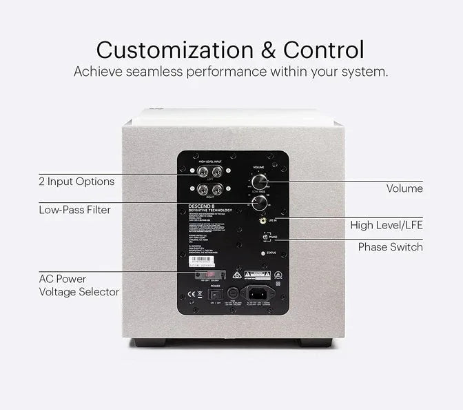 Definitive Technology Descend Series DN8 8" 500W Powered Subwoofer - ProHiFi India