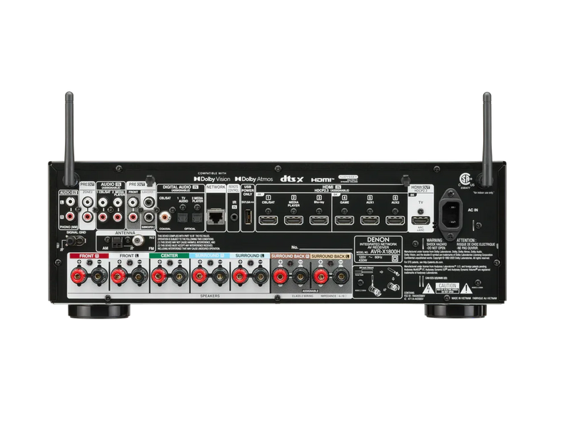 Denon AVR-X1800H 7.2 Ch. 175W 8K AV Receiver with HEOS® Built-in - ProHiFi India