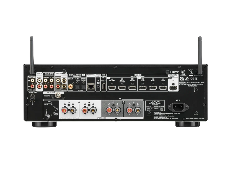 Denon DRA-900H 2.2 Ch. Stereo Receiver with HEOS, 8K HDMI & Phono Input