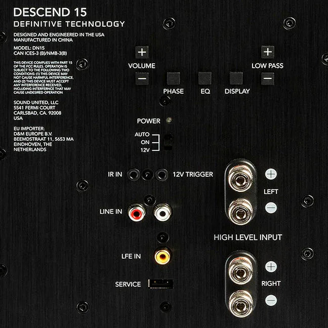 Definitive Technology Descend Series DN15 15” 1500W Powered Subwoofer - ProHiFi India
