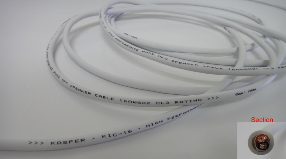 Kasper KIC-16/150 16AWG Speaker Cable (MATT WHITE)