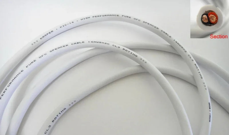 Kasper KIC-14/150 14AWG Speaker Cable (MATT WHITE) - ProHiFi India