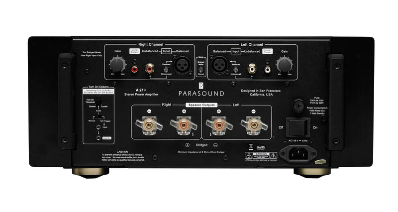 Parasound Halo A 21+ 2-Channel 300W Stereo Power Amplifier, John Curl, Bridgeable