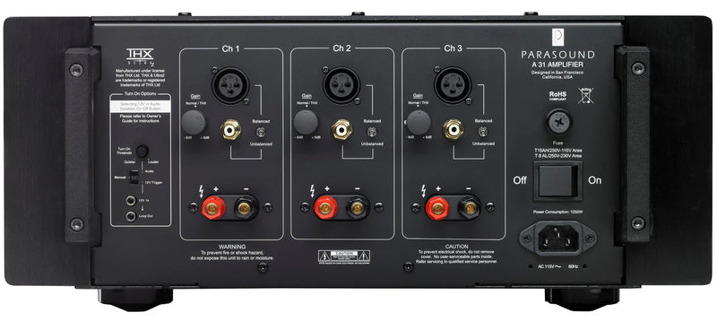 Parasound Halo A 31 3-Channel 250W Power Amplifier, THX Ultra2, John Curl