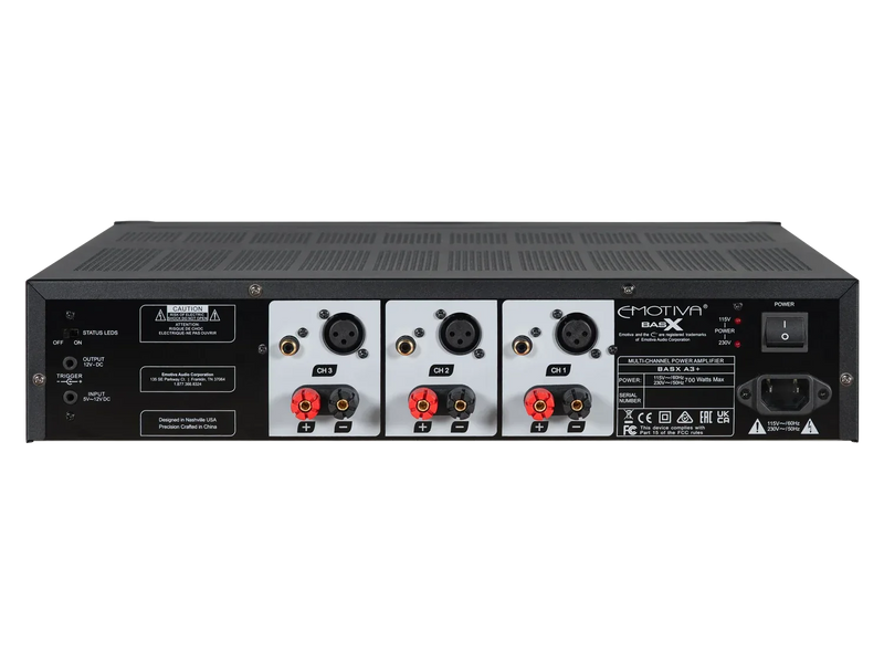 Emotiva BasX A3+ Three-Channel Power Amplifier - ProHiFi India