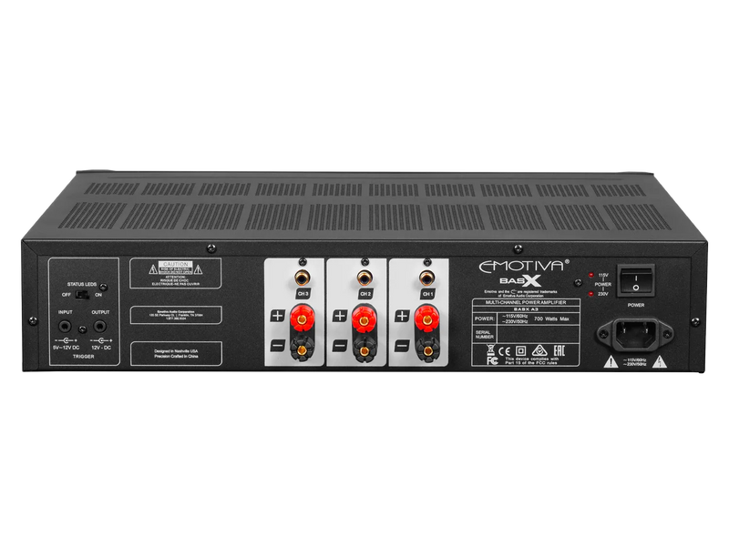 Emotiva BasX A3 Three-Channel Power Amplifier - ProHiFi India