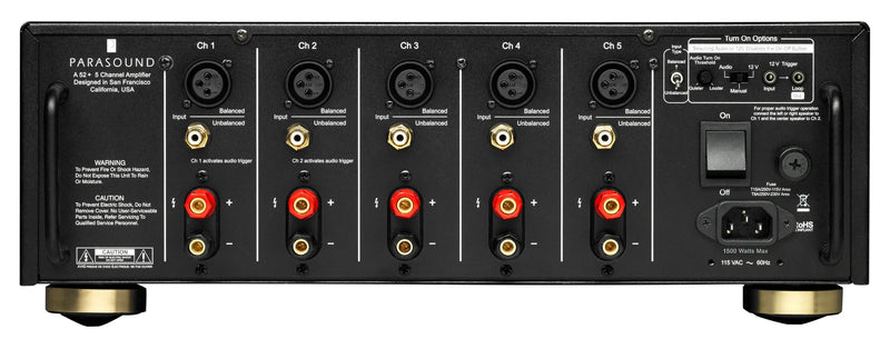 Parasound Halo A 52+ 5-Channel 180W Power Amplifier, Class A/AB, John Curl