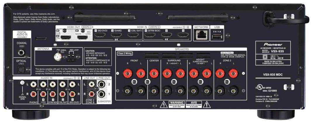 Pioneer VSX-935 7 Channel Dolby Atmos AV Receiver
