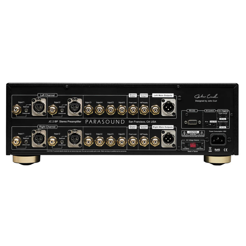 Parasound Halo JC 2 BP Preamplifier, John Curl Design, Balanced XLR, Dual Mono