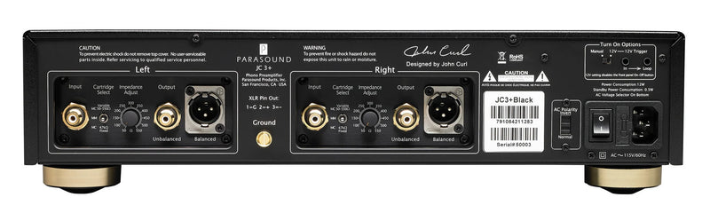 Parasound Halo JC 3+ MM/MC Phono Preamplifier, John Curl, Balanced XLR