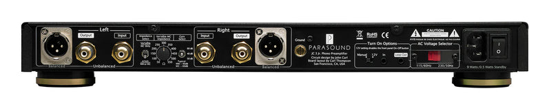 Parasound Halo JC 3 Jr MM/MC Phono Preamplifier, John Curl, Balanced XLR