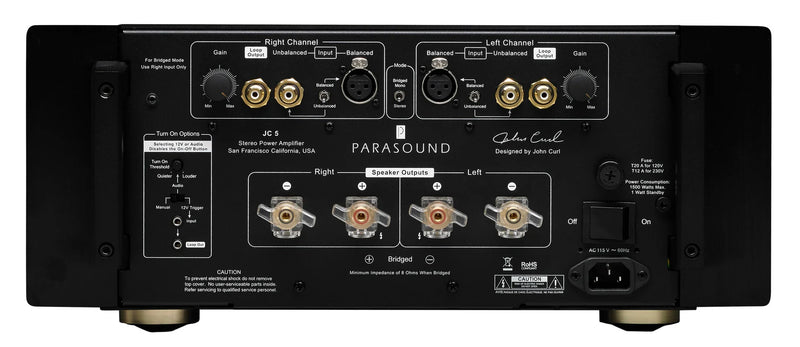 Parasound Halo JC 5 Stereo Power Amplifier, 400W, John Curl, Class A/AB