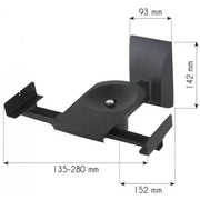 Techly ICA-SP SS201 Couple Bookshelf Speaker Wall Brackets up to 25kg Black (Pair) - ProHiFi India
