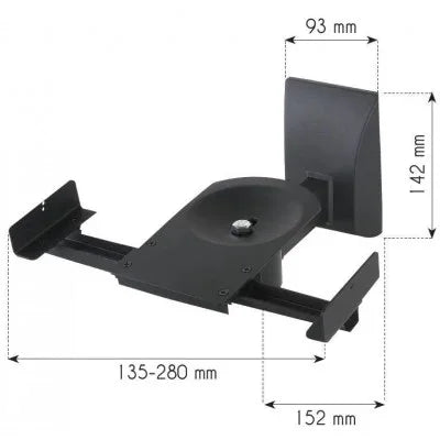Techly ICA-SP SS201 Couple Bookshelf Speaker Wall Brackets up to 25kg Black (Pair) - ProHiFi India