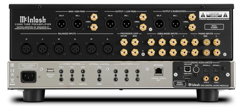 McIntosh C2800 Vacuum Tube Preamplifier with DA2 DAC, Dual MM/MC Phono & Bi-Amp Crossover Filters