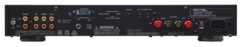 Rotel A11 MKII Integrated Amplifier Class AB 2x50W (8 ohms) with Bluetooth, DAC & Phono Stage