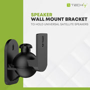 Techly Wall Satellite Speakers Brackets with Capacity Up to 3.5kg Black (Pair) - ProHiFi India