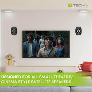 Techly Wall Satellite Speakers Brackets with Capacity Up to 3.5kg Black (Pair) - ProHiFi India