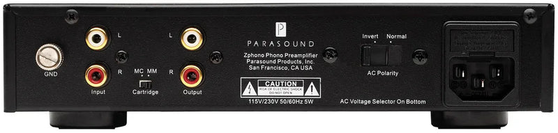 Parasound ZC ZPhono MM/MC Phono Preamplifier, Linear PSU, Half-Width