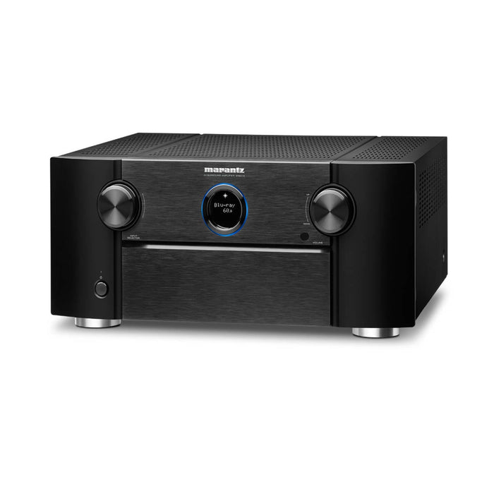Marantz SR8015 11.2 Ch 8K AV Receiver with 3D Sound and HEOS Built-in - Angled View